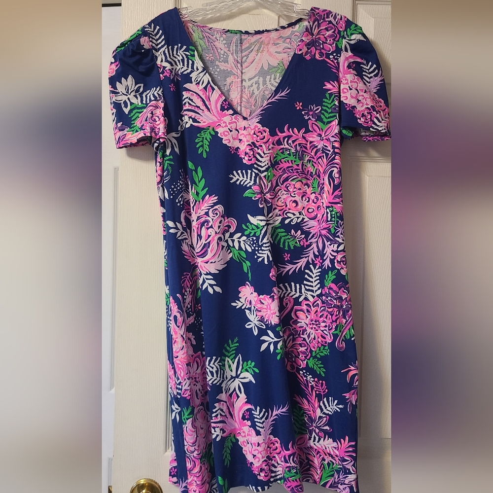 Lilly Pulitzer Floral Dress - Navy and Pink